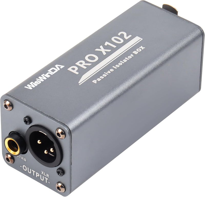 WisWinDa Store Pro X102-1S 1/4 6.35 TRS/TS/XLR Multi-Purpose Hum Eliminator Box Microphone and Audio Player Ground Loop Noise Isolator HiFi Stereo Noise Filter for Different Audio Using Systems - Image 1